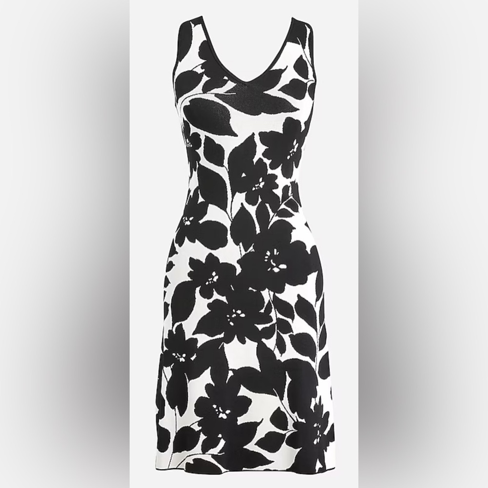 NWOT JCrew Sleeveless sweater-dress in floral jacquard